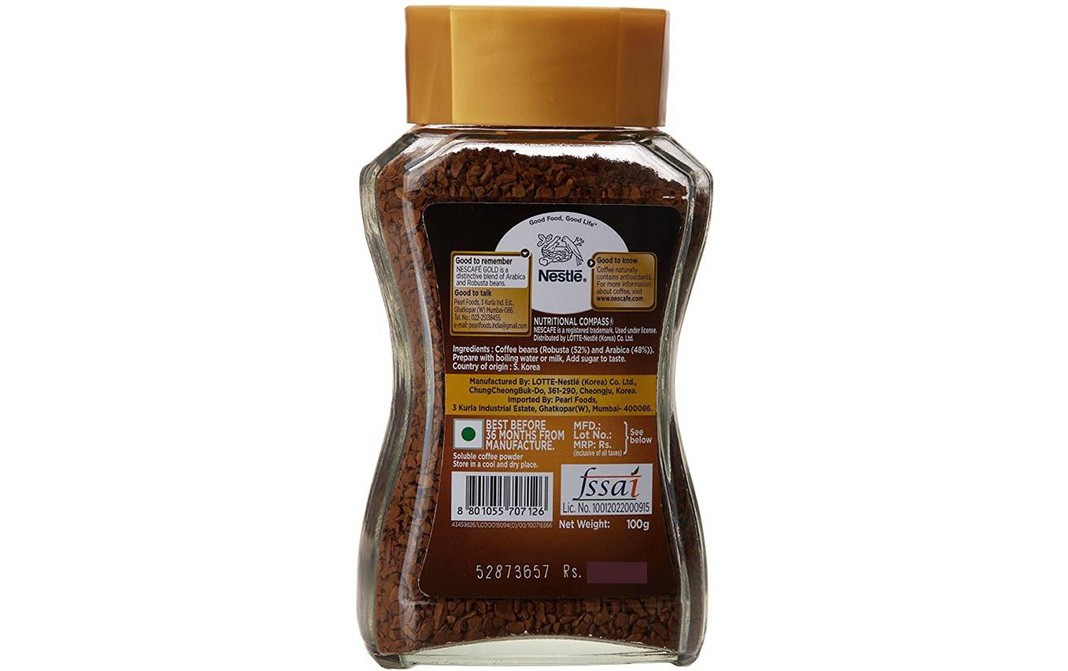 Nescafe Gold Blend Coffee    Glass Bottle  100 grams